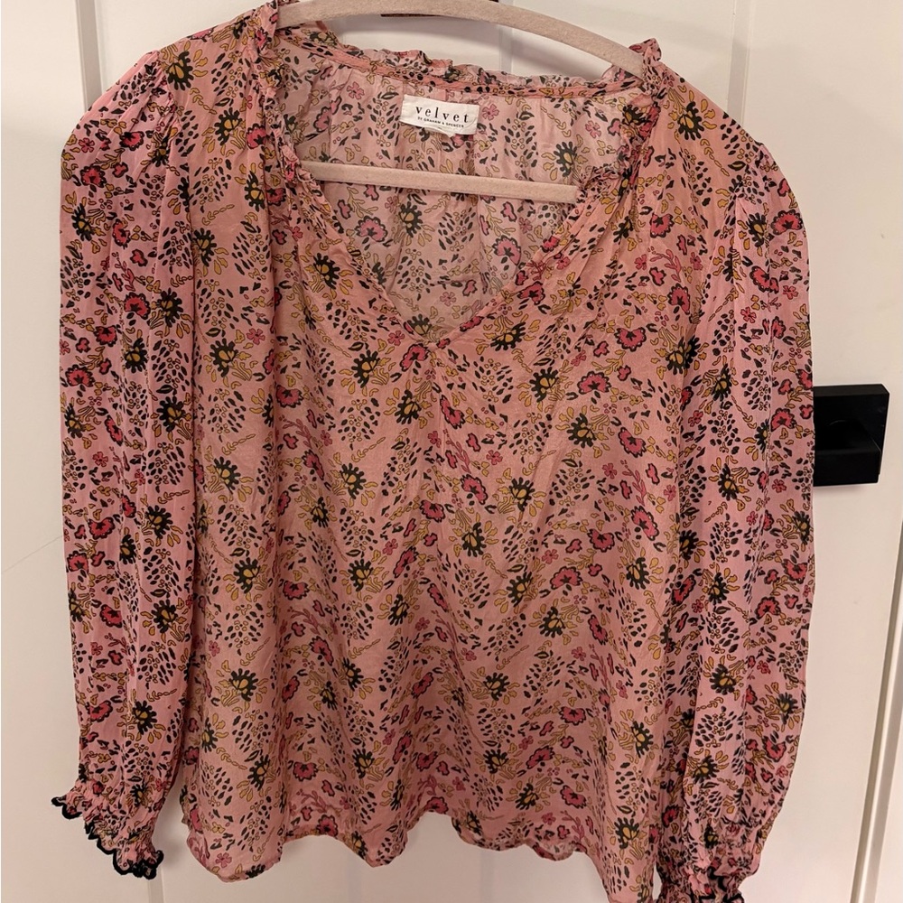 Velvet Women's Floral Pink Top